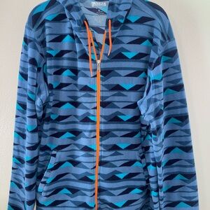 Duluth Trading Co  Blue Geometric Fleece Jacket